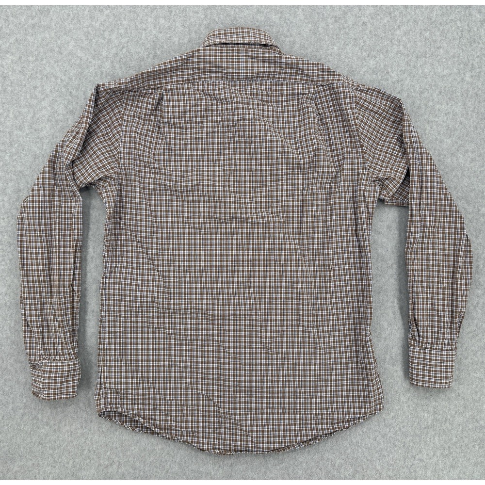 Polo Ralph Lauren Plaid Button Front Shirt Brown Blue Small Cotton Stretch - Picture 7 of 11